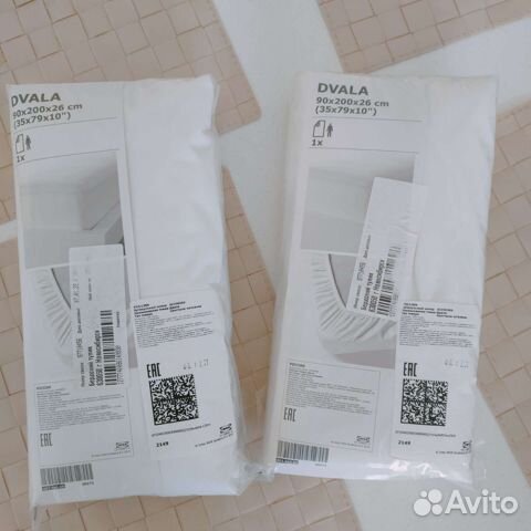 Простынь на резинке Икеа Двала 90 на 200