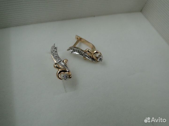 Серьги с бриллиантами, золото 585