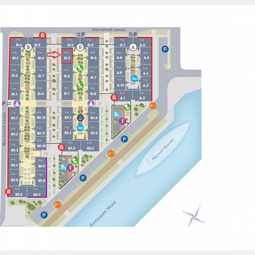 2-к. квартира, 64,4 м², 4/6 эт.