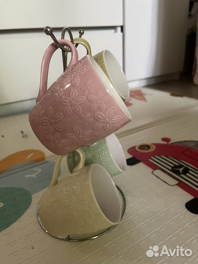 Кружки керамические на подставки