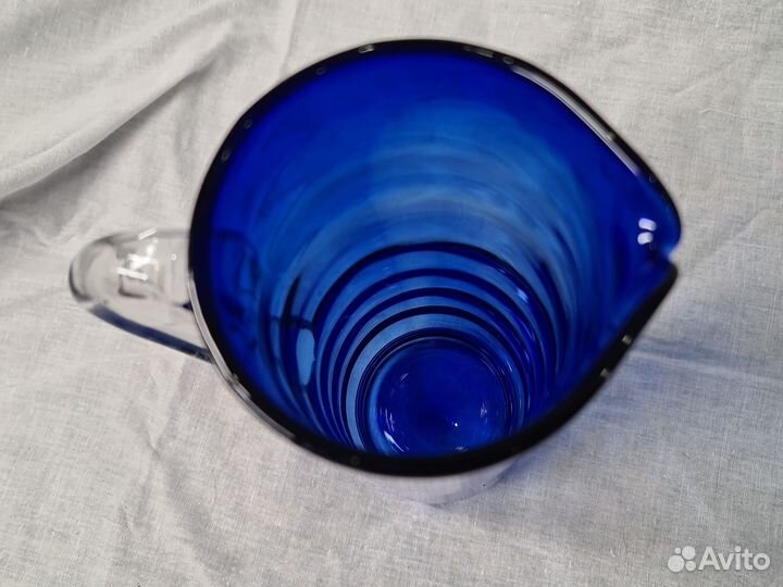 Кувшин винтажный синее стекло