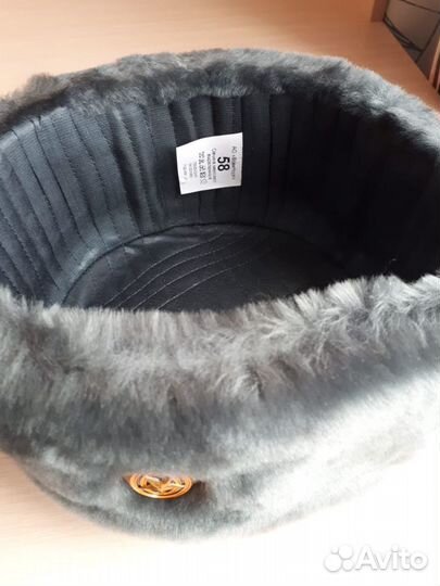 Шапка-ушанка из овчины меховая, размер 60