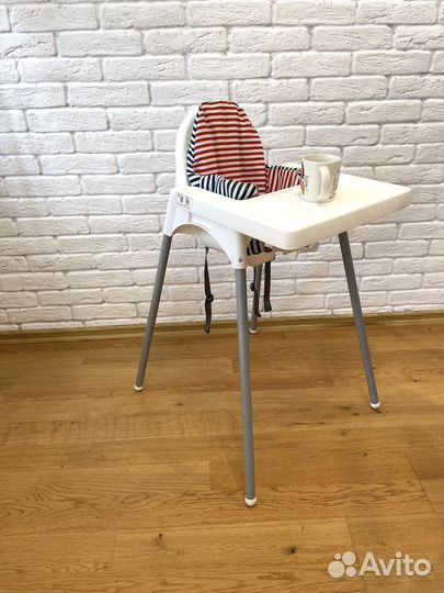 Детский стул белый для кормления IKEA
