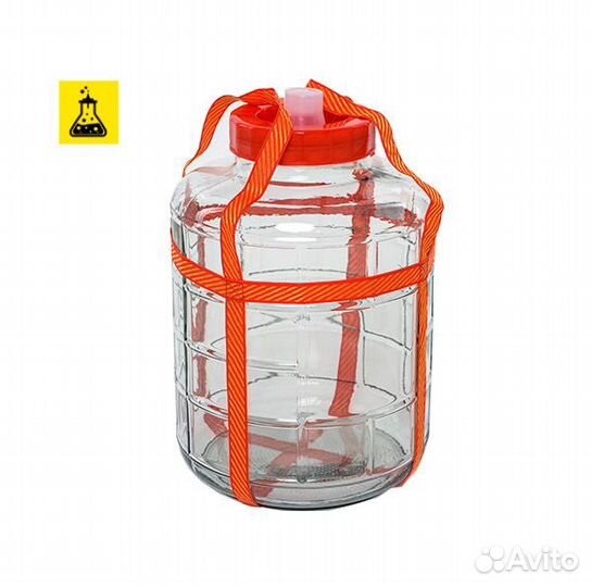 Банка стеклянная с гидрозатвором, 25 л