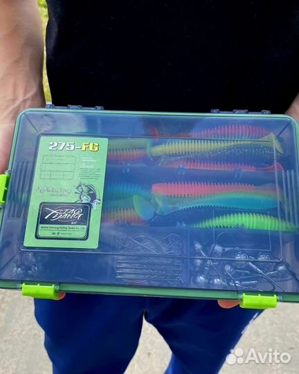 Набор силиконовых приманок и джиг головок