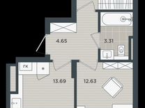 2-к. квартира, 49,3 м², 4/5 эт.