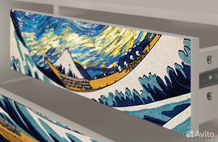 Тв-тумба T4 - Сатин - The Great Wave off Kanagawa