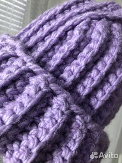 Шапка крупной вязки
