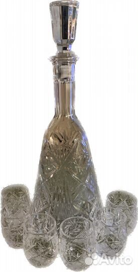 Графин стопки хрустальные, ваза для фруктов стекло