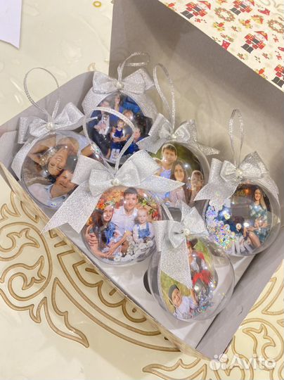 Шары с фото новогодние