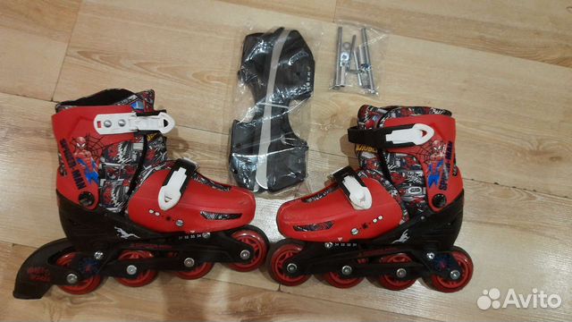 Коньки ролики 2 в 1 раздвижные детские р-р 31-34