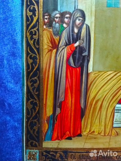 Икона старинная Успение Святой Анны.Редчайшая