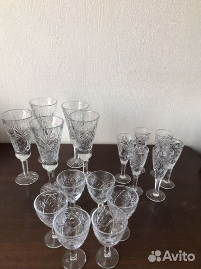 Хрустальные бокалы, фужеры, рюмки СССР