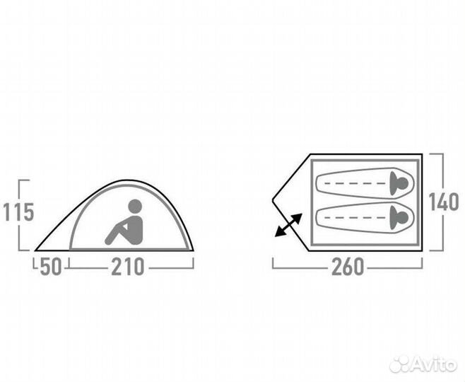 Палатка Outventure dome 2
