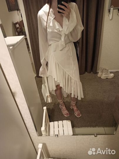 Платье toptop белое xs, s, m