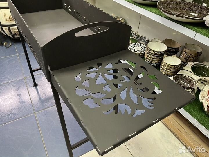 Мангал трансформер премиум с полкой столиком