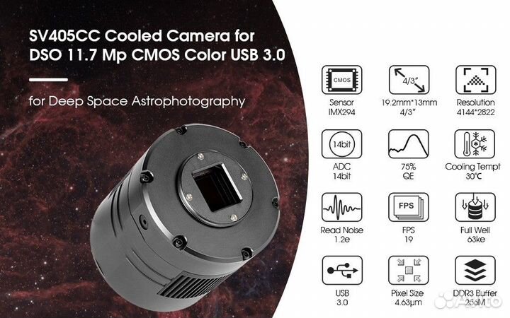 Астрономическая камера svbony 11,7 Мпикс USB3.0 (S