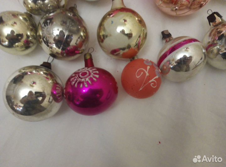Ёлочные игрушки шары СССР. 17 шт. одним лотом