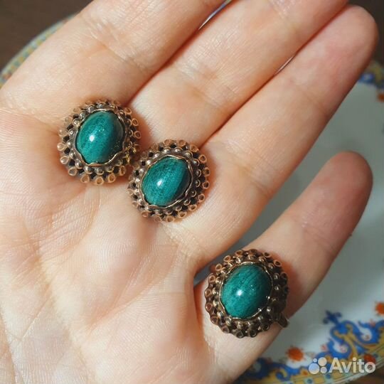 Набор украшений серьги и кольцо Серебро 925