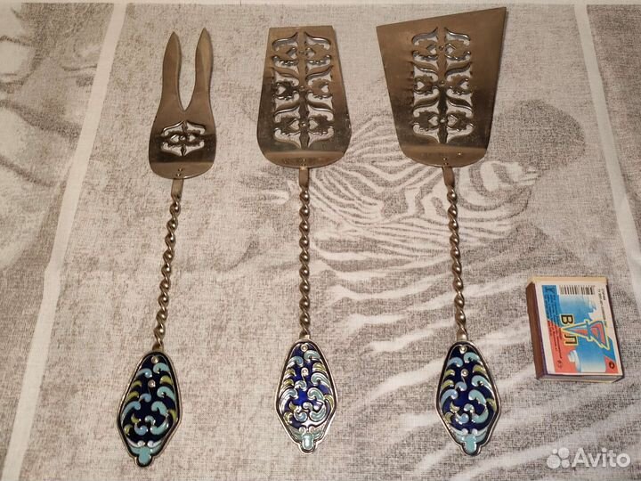 Сервировочный набор, мельхиор, СССР, винтаж