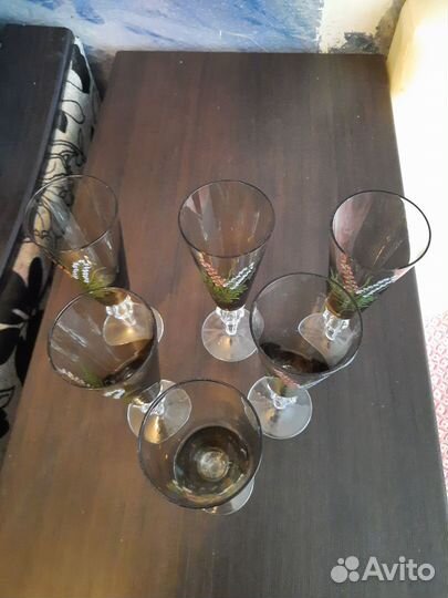 Фужеры хрустальные СССР цветные