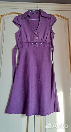 Итальянское льняное платье 42-44 размера