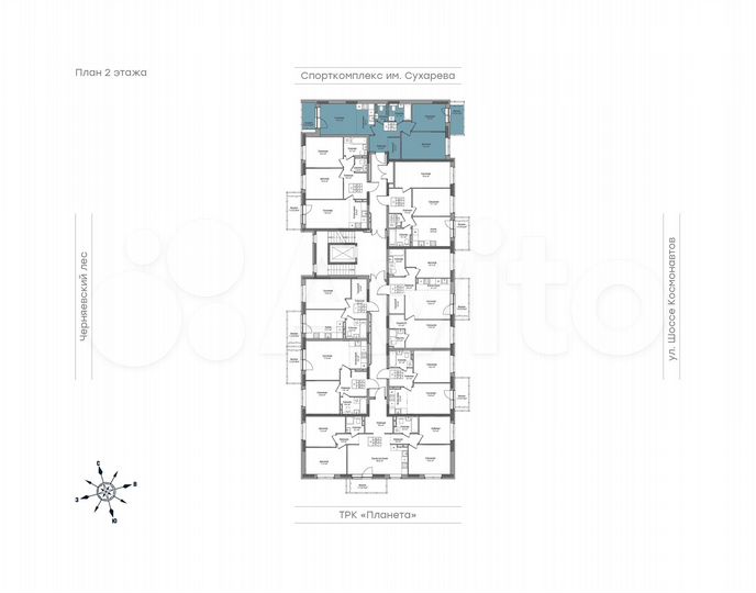 3-к. квартира, 61,7 м², 2/10 эт.