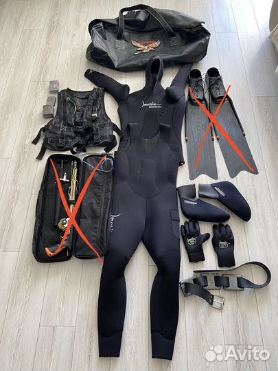 Гидрокостюм для подводной охоты, снаряжение