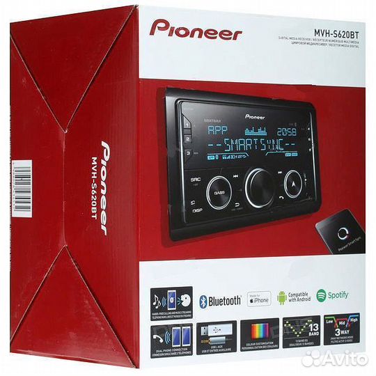 Автомагнитола 2DIN Pioneer MVH-S620BT