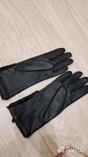 Перчатки женские кожаные