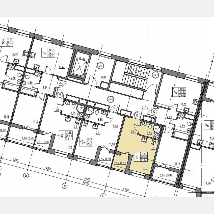 Квартира-студия, 21,9 м², 4/12 эт.
