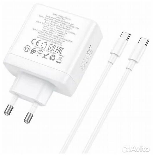 Сетевое зарядное устройство 65w hoco N30