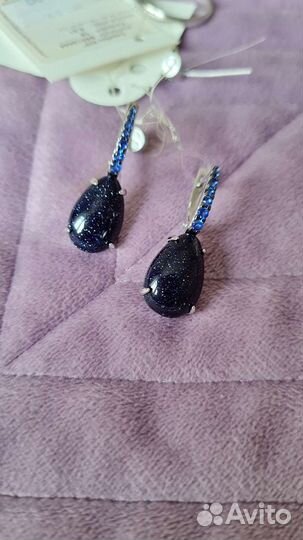 Серебряное кольцо и серьги