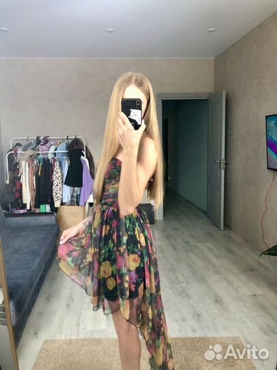 Платье асимметричное xs-s