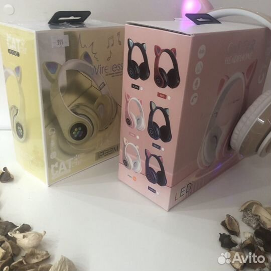 Наушники с кошачьими ушками (новые)