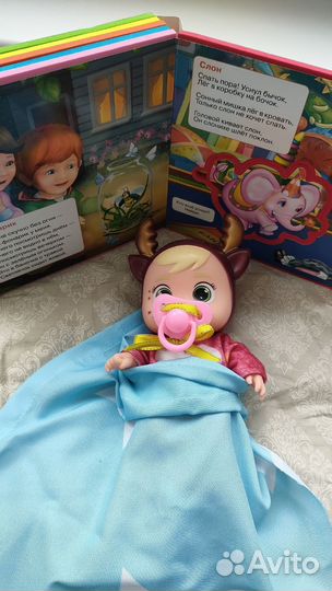 Кукла пупс интерактивная +книга мягкая стихи Барто