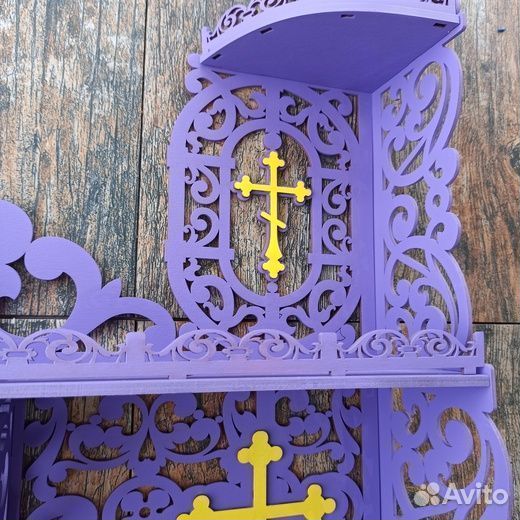 Полка для икон прямая 3 яруса 026