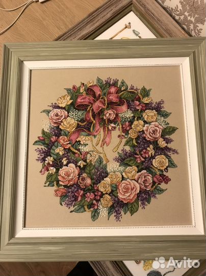 Оформленная вышивка крестом Dimensions венок