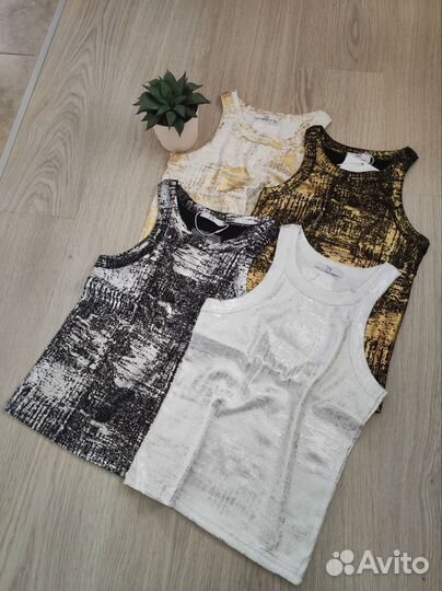 Топ майка блестящая новая
