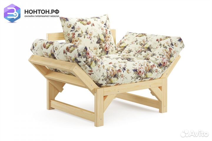 Кресло Амбер желтое с цветами