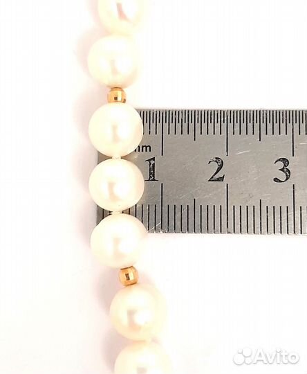 Бусы жемчуг с золотыми вставками