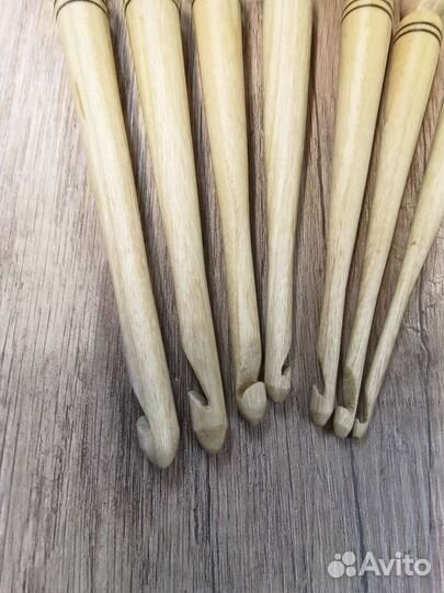 Крючки для вязания набор деревянные