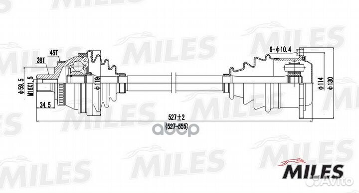 Привод в сборе левый audi A4 2.8 95-01 (ABS) (G