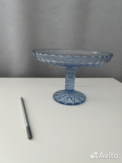 Хрустальная ваза для фруктов на ножке