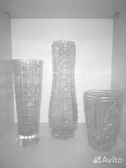 Ваза хрусталь стекло бронза СССР Индия Bohemia