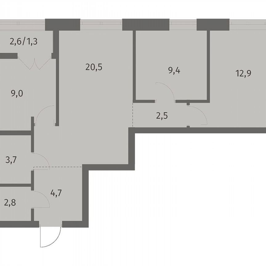 3-к. квартира, 66,9 м², 7/12 эт.