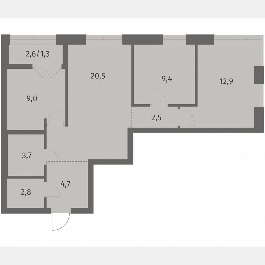 3-к. квартира, 66,9 м², 7/12 эт.