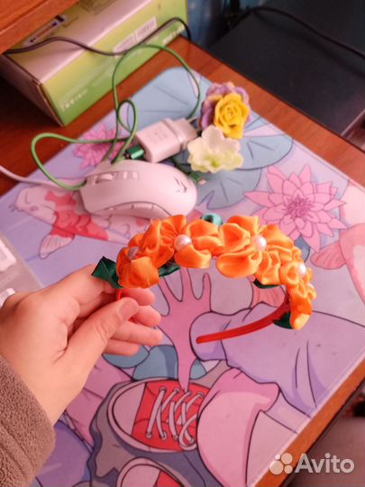 Ободок с цветами своими руками