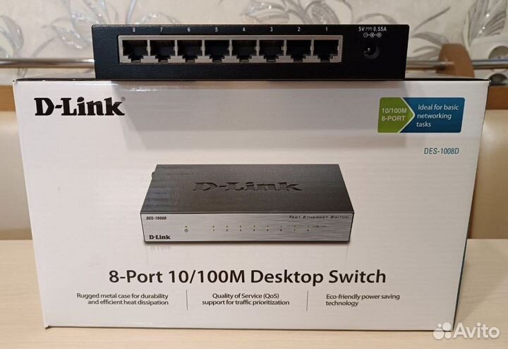 Коммутатор D-Link DES-1008D