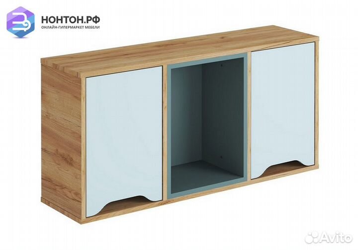 Полка навесная Rich дуб крафт золотой / мята / сум